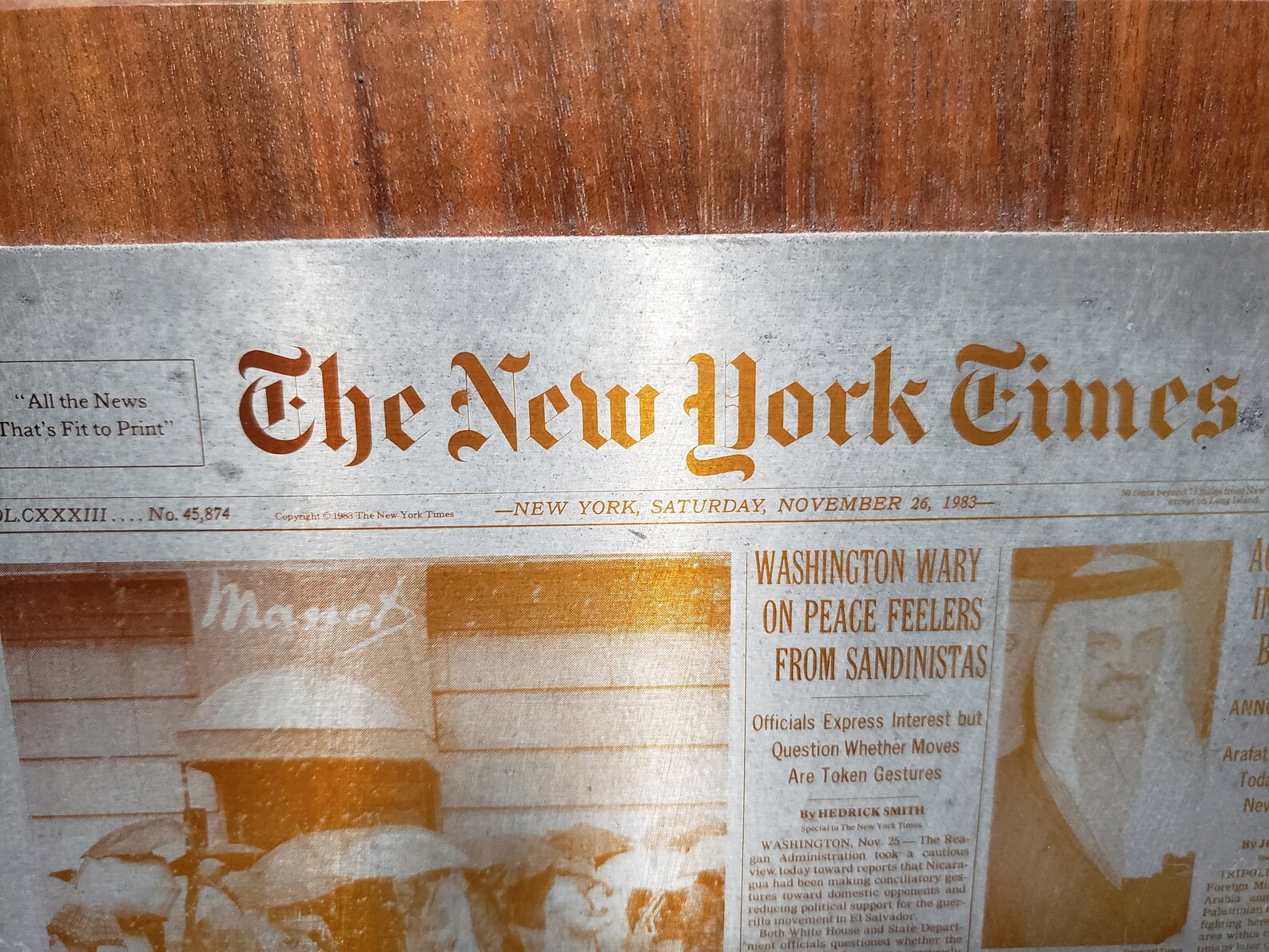 New york times paper front page plaque 112683 Etsy