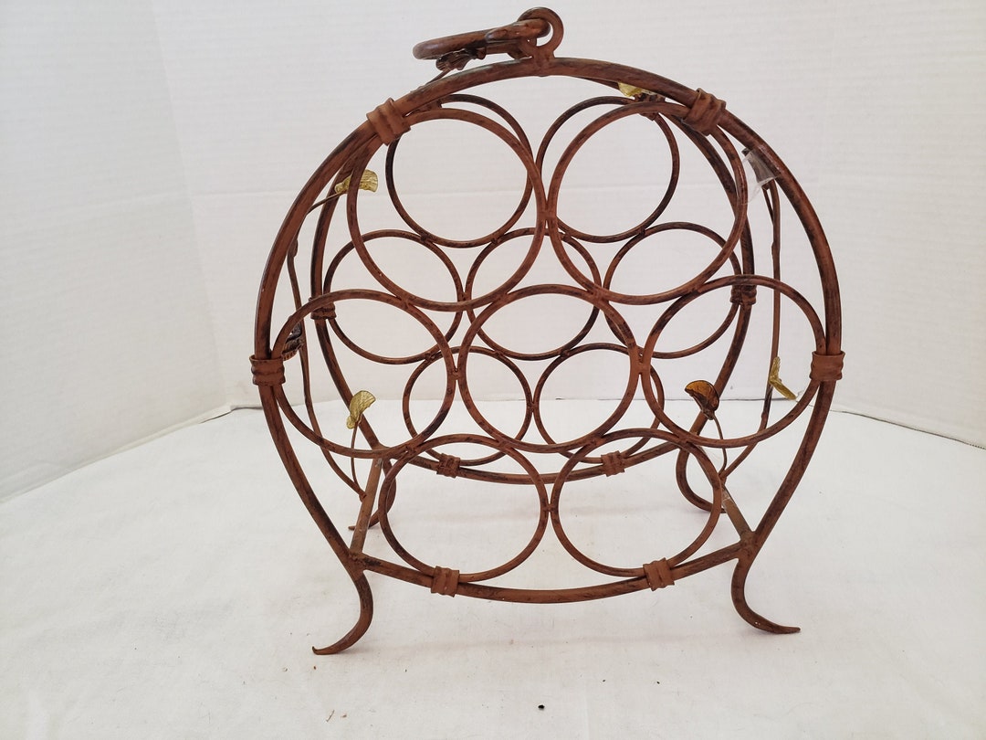 Metal Circle Wine Rack Glass Leaves Portable for 7 Bottles Etsy