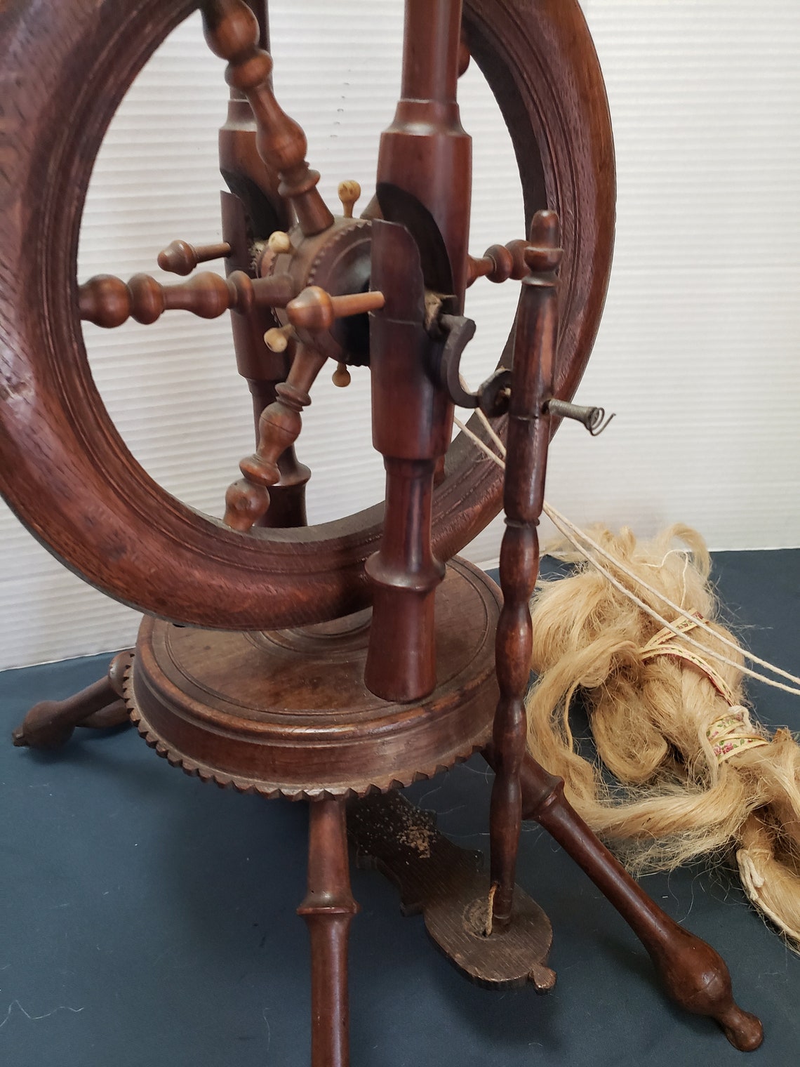 Antique wooden flax spinning wheel. USSR. 192030 W352 847 Etsy