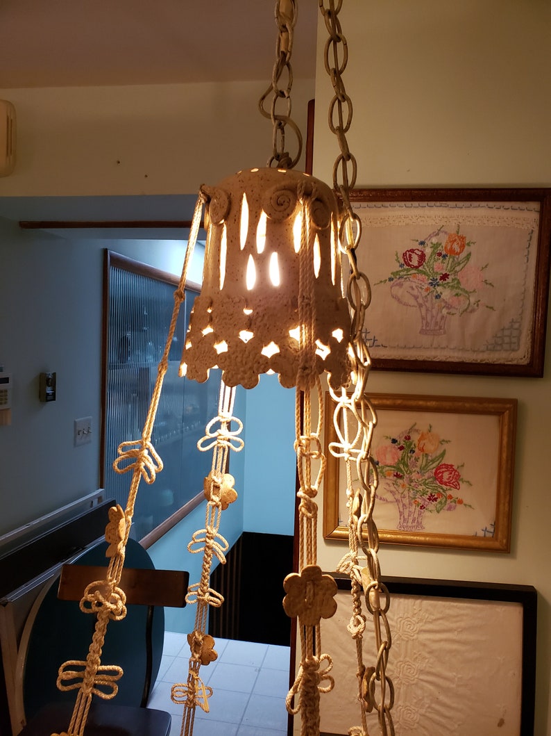 macrame hanging lamp wall tapestry bedroom living room