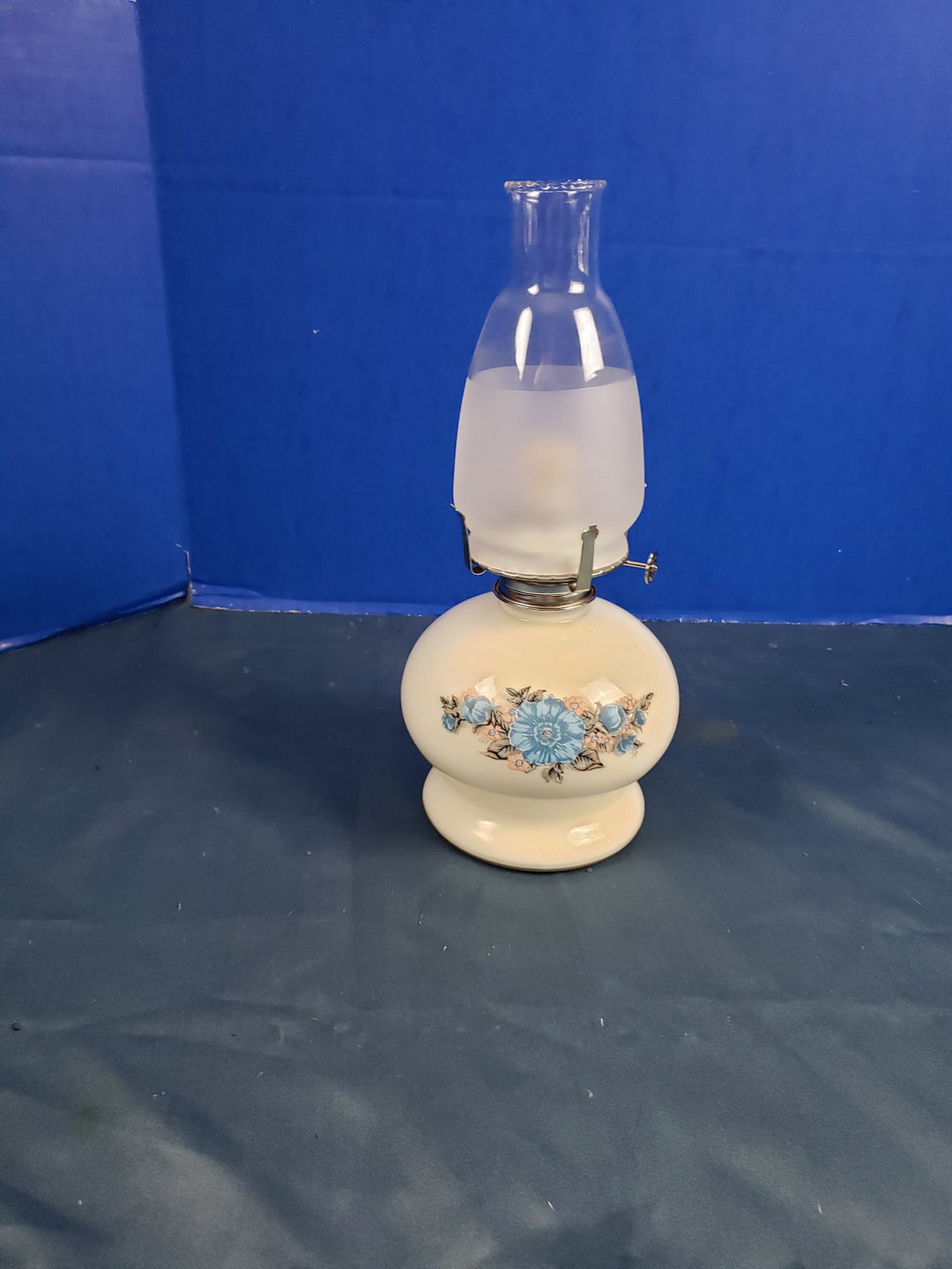 Vintage Hurricane Electric Oil Lamp Ceramic Base Milk Glass Etsy