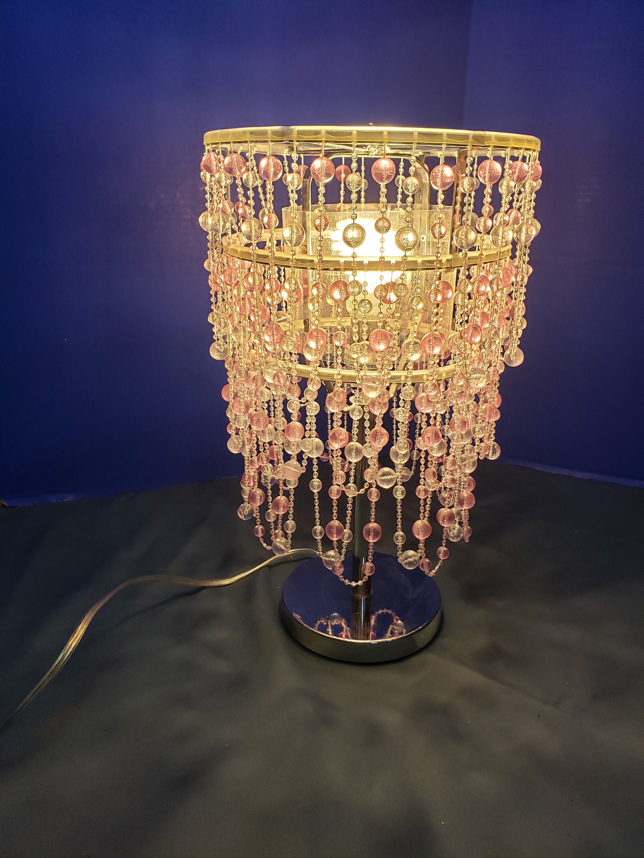 Kid's Pink Lamp Dangling Beads Light 16.5 X Etsy