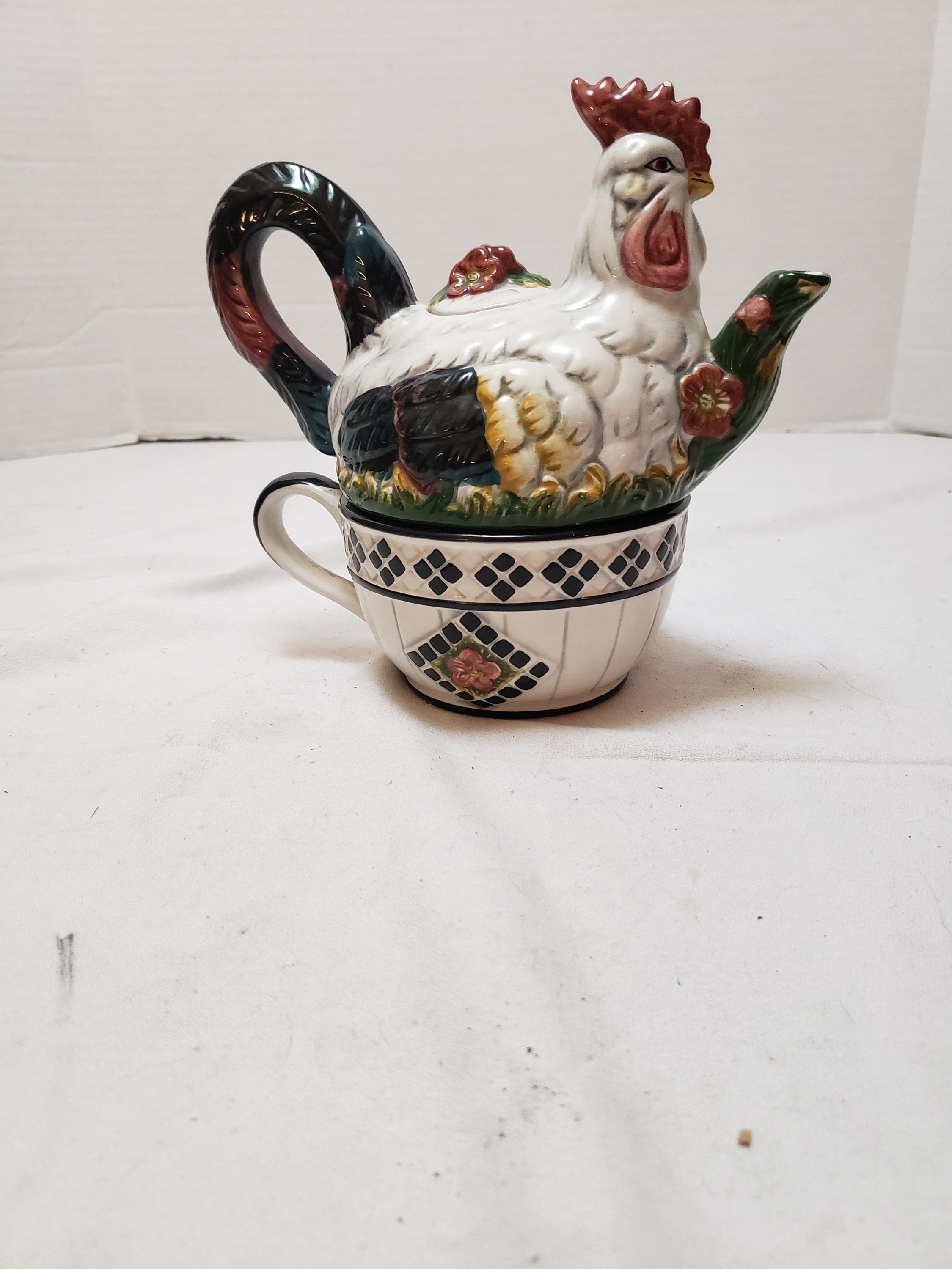 Vintage 1998 Tea For One Rooster Ceramic China CBK Ltd. LLC Etsy