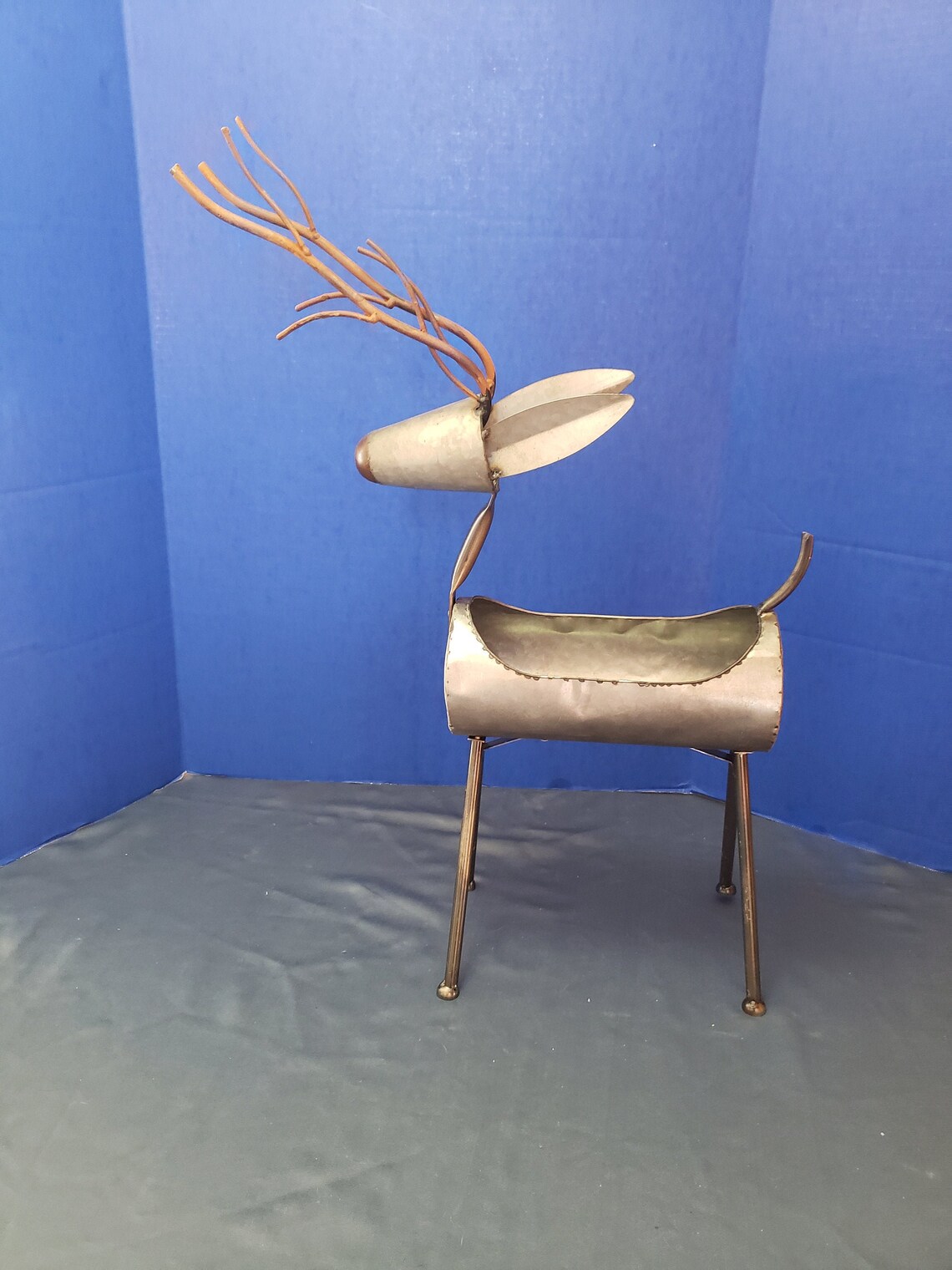 Metal Holiday Reindeer Planter Yard Art Outdoor 26 x Etsy