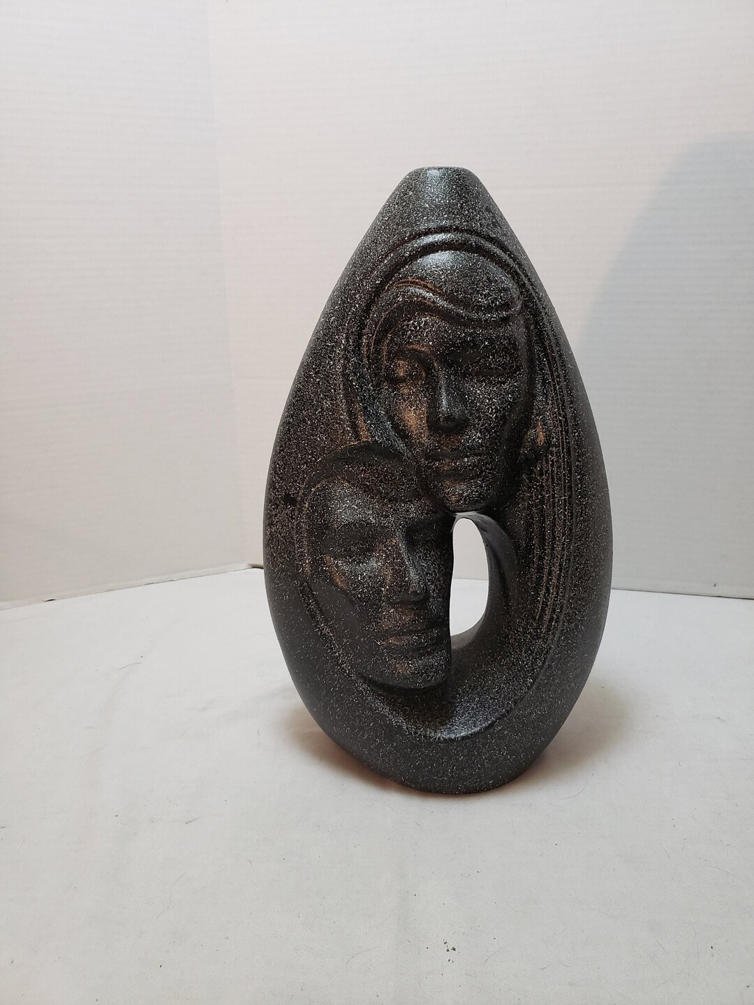 Abstract Modern Art Deco Statue Man/woman Faces Sculpture 17