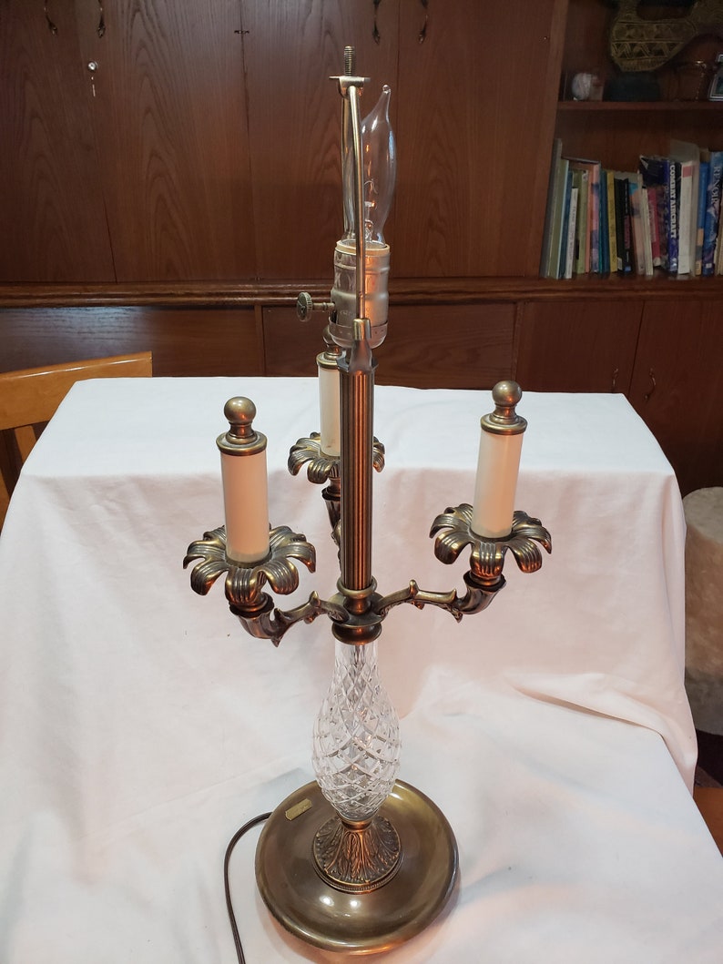 Dale Tiffany Antiques Roadshow Brass and Crystal Table Lamp Etsy