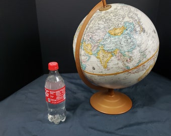 GeoKraft Educational Political Laminated 8 Inches Rotating World Globe With Steel Finish Arc And Base World Globe Home Decor Office Decor Gift Item Blue