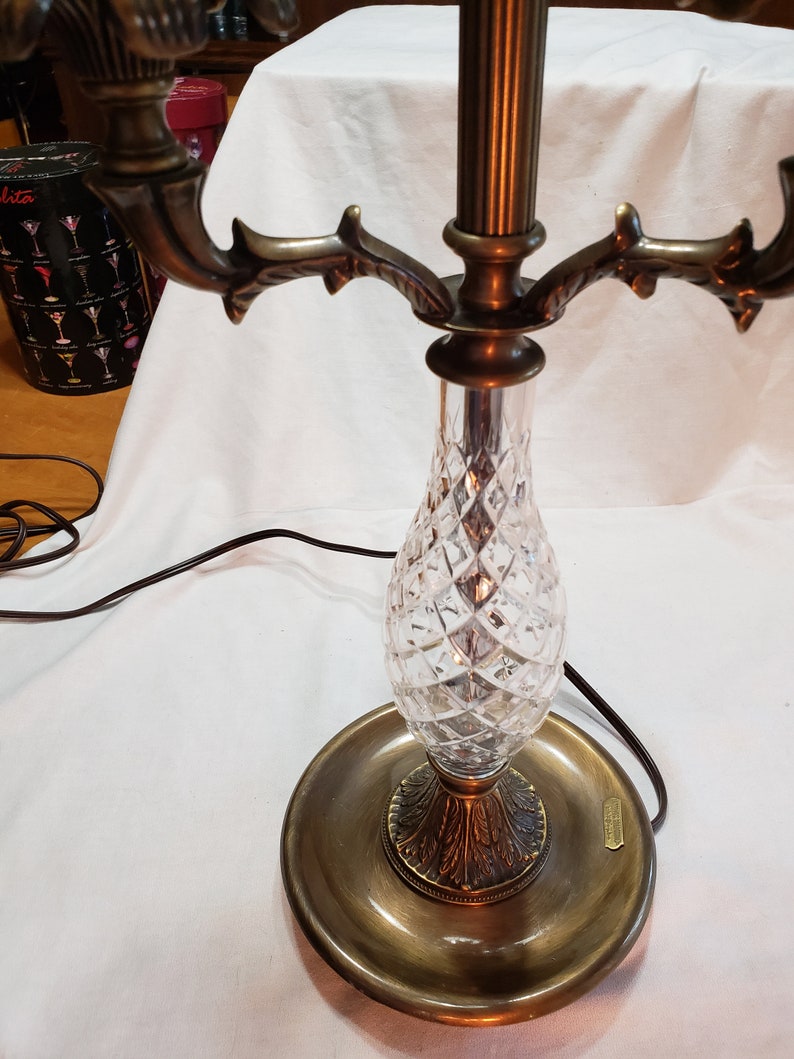 Dale Tiffany Antiques Roadshow Brass and Crystal Table Lamp Etsy