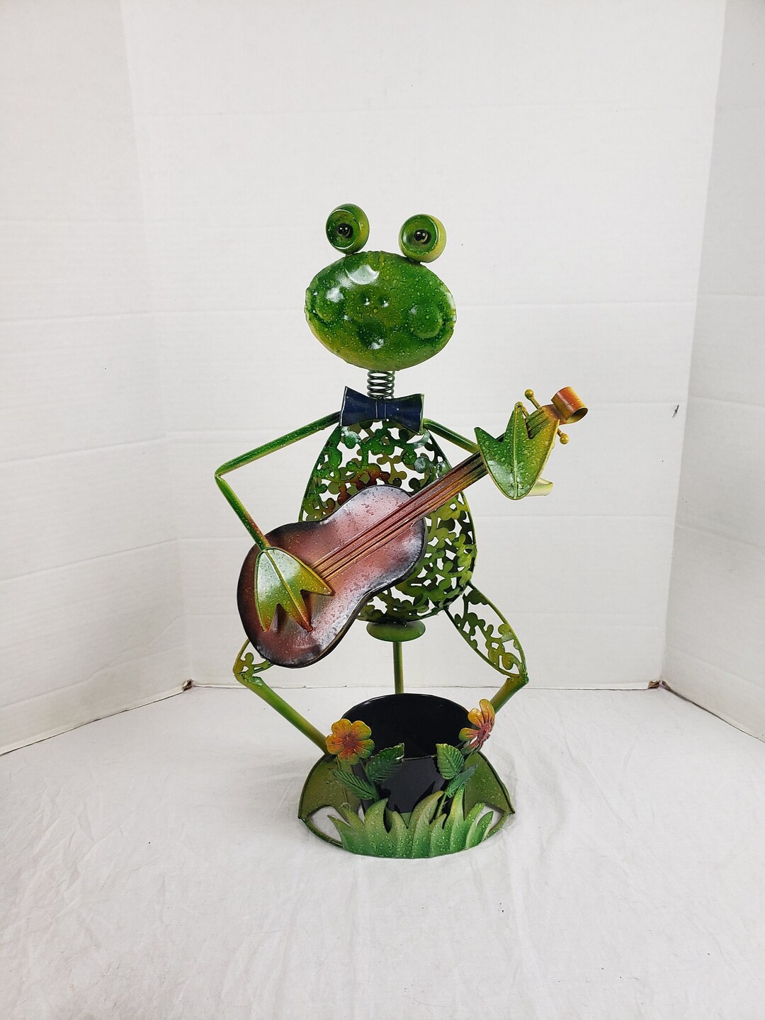 Standing Frog Planter Outdoor Tin Spring Head 24" X 14" - Etsy