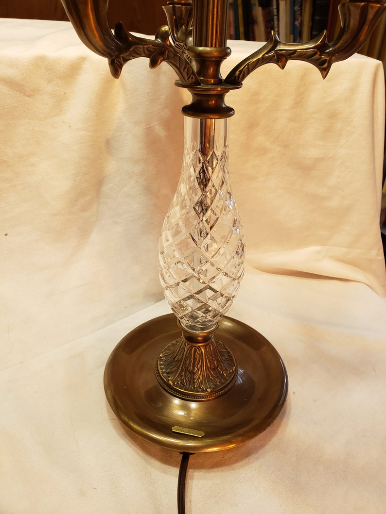 Dale Tiffany Antiques Roadshow Brass and Crystal Table Lamp Etsy