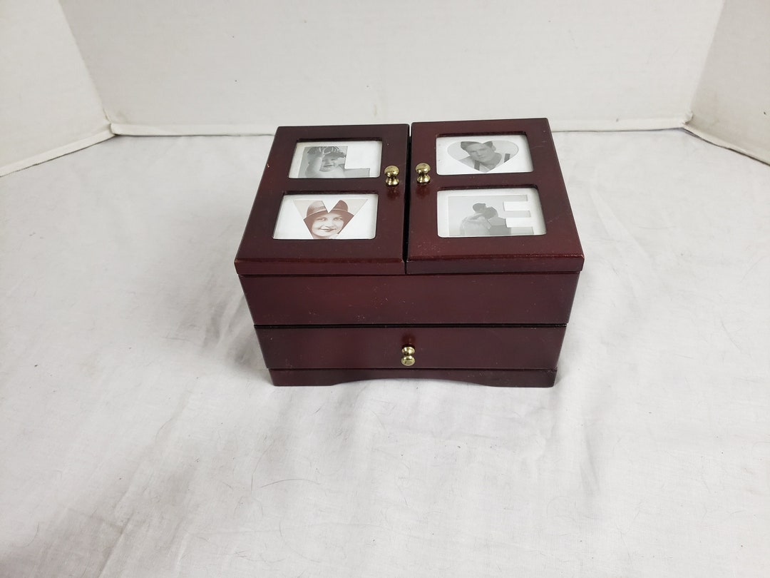 Picture Frame Jewelry Box Flip Doors and Single Drawer 8 X 6 X 5 Etsy