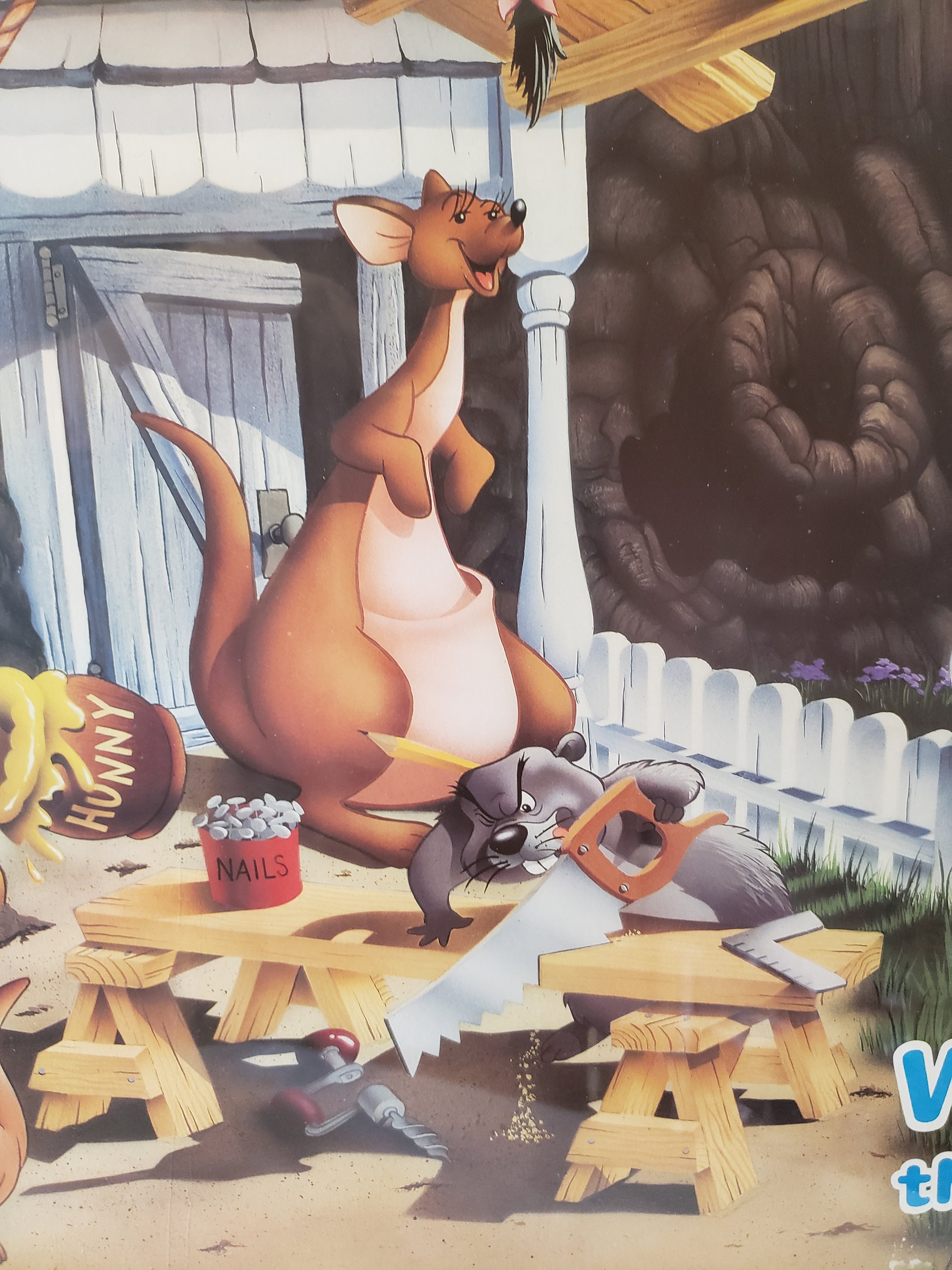 ヴィンテージ 額入り くまのプーさん ポスター ツリーハウスの建物 28