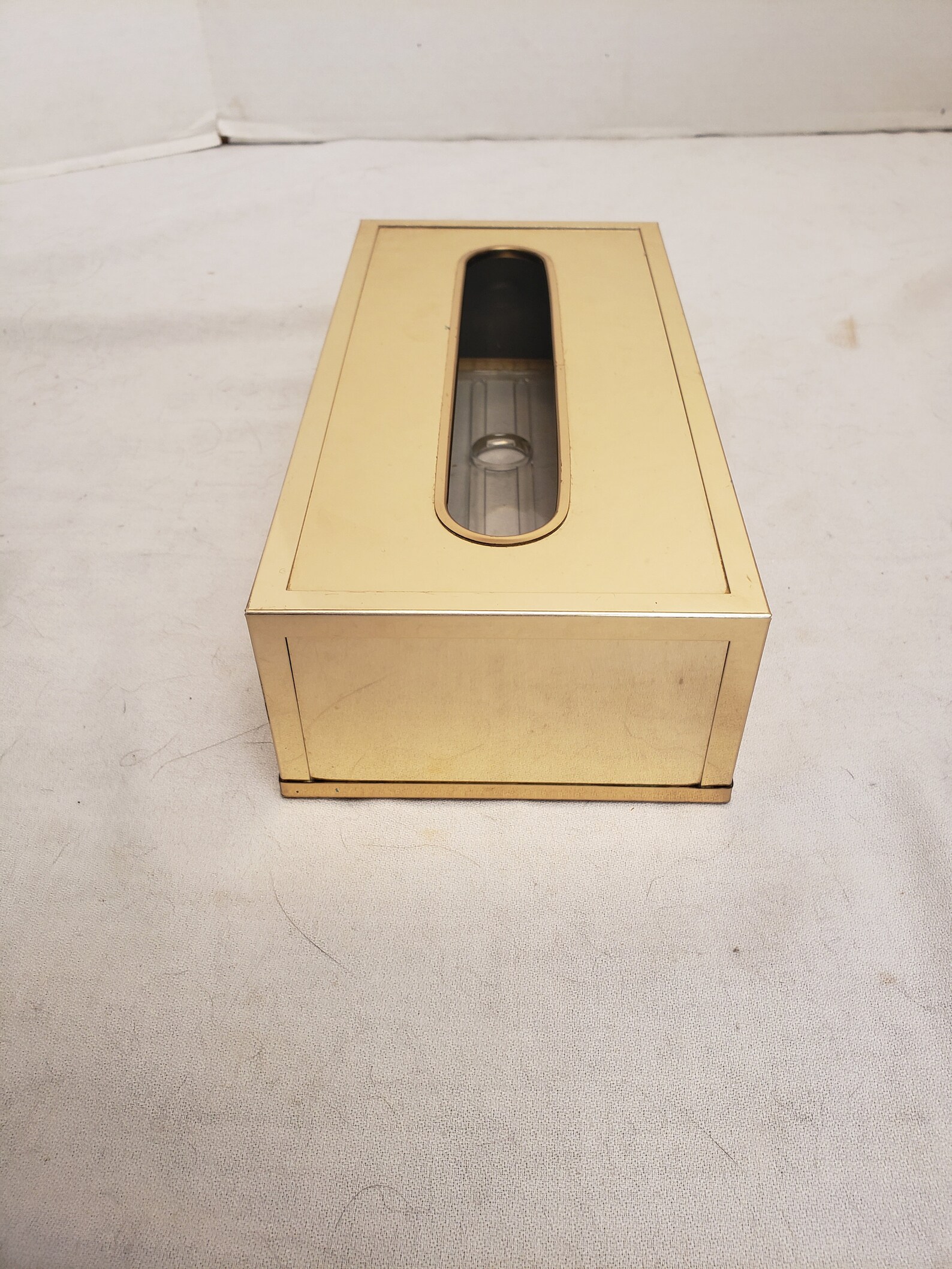Vintage Gold Color Metal Tissue Holder Box 10.5 x Etsy