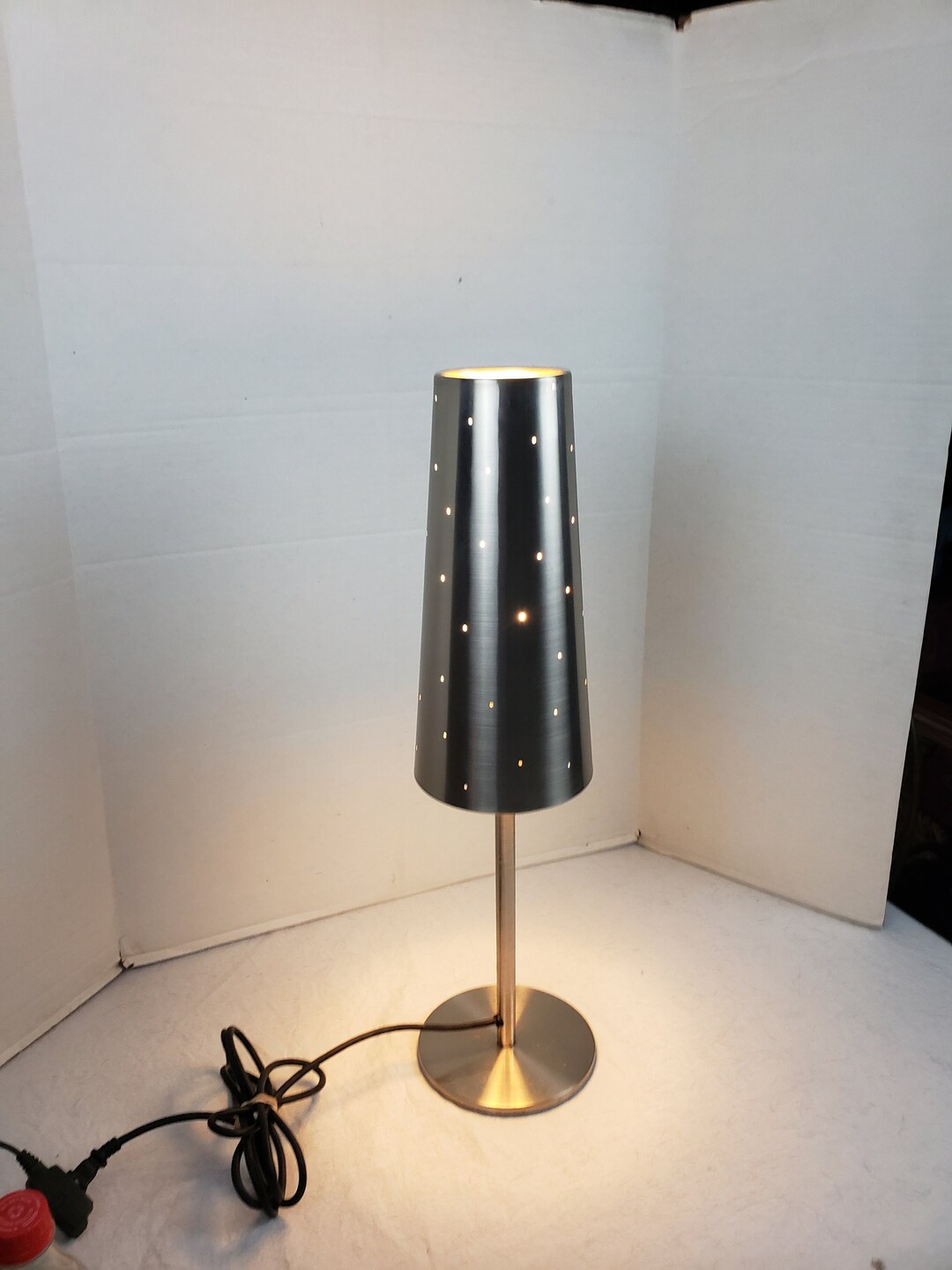 Vintage Ikea Chrome Table Lamp Pin Hole Light Starlight Etsy