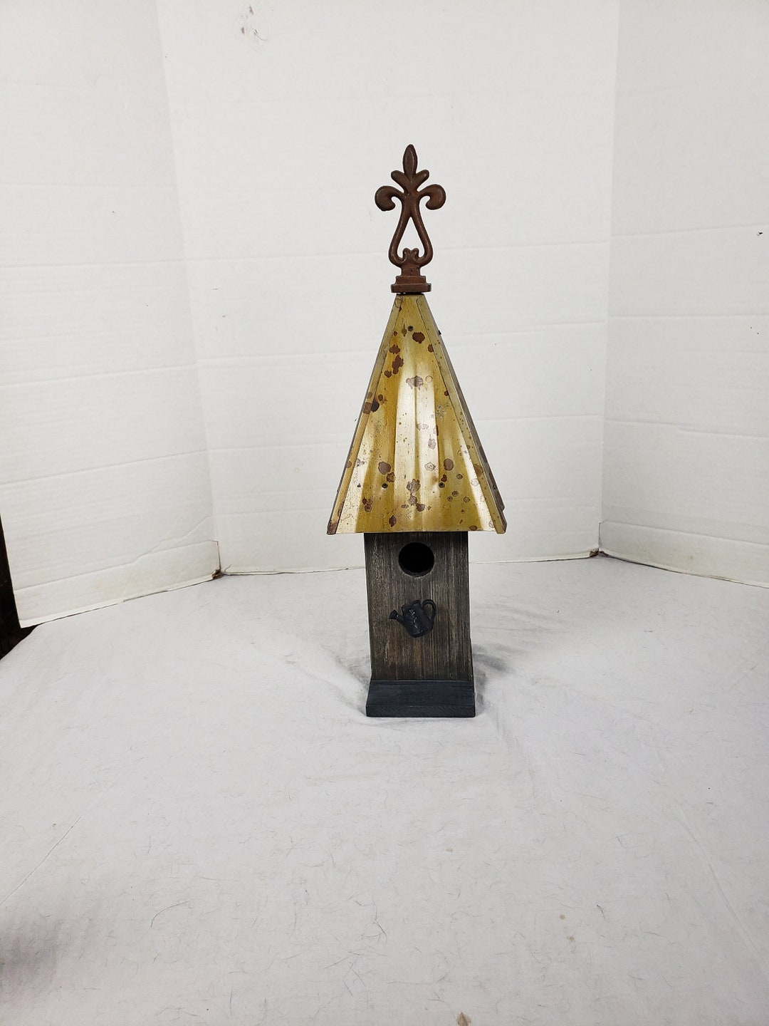 Southern Living at Home Willow Bird House W/metal Roof 22.5 Tall Etsy