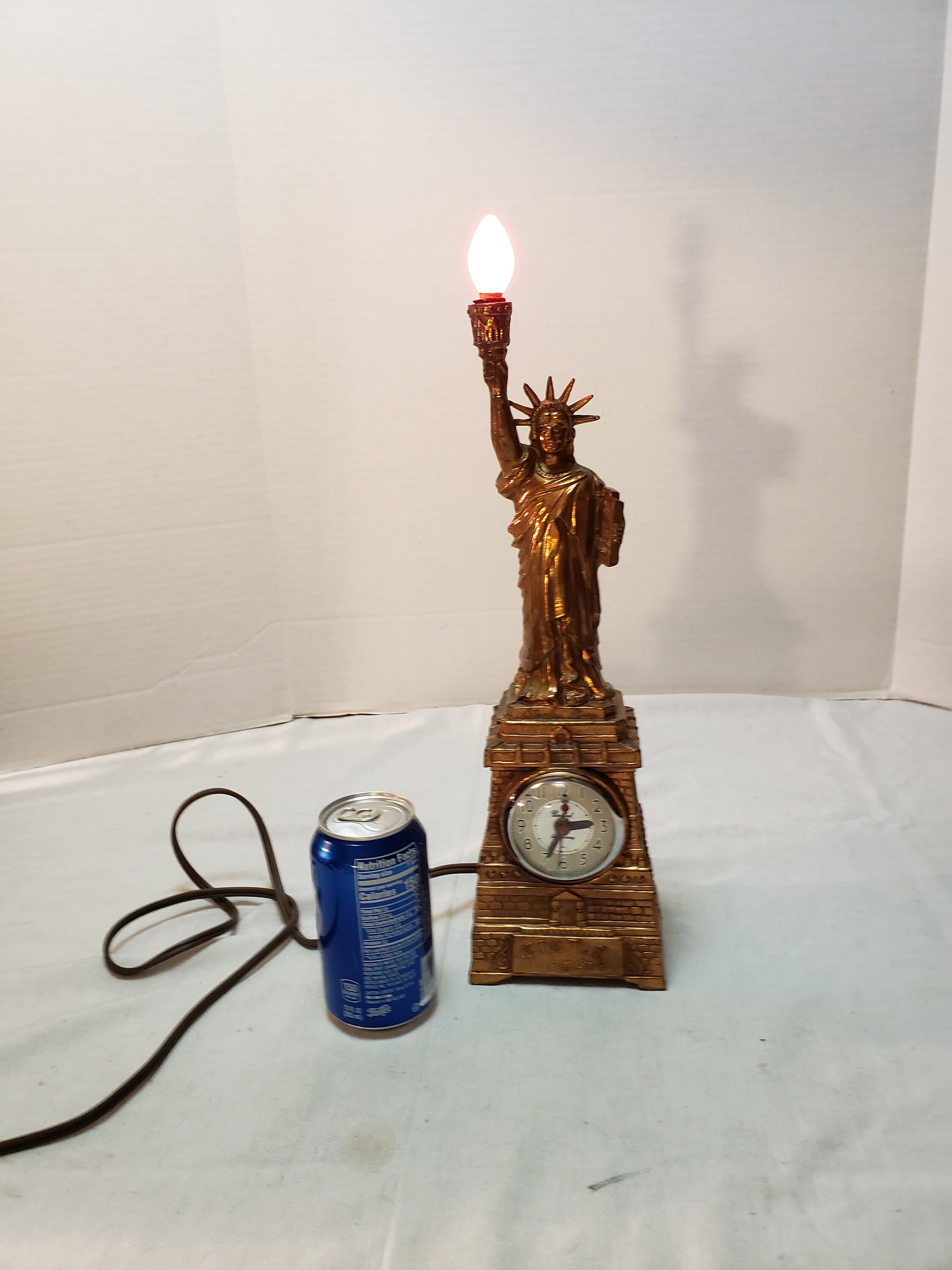 Copper Statue of Liberty Clock Light Lamp Statue Timepiece Etsy