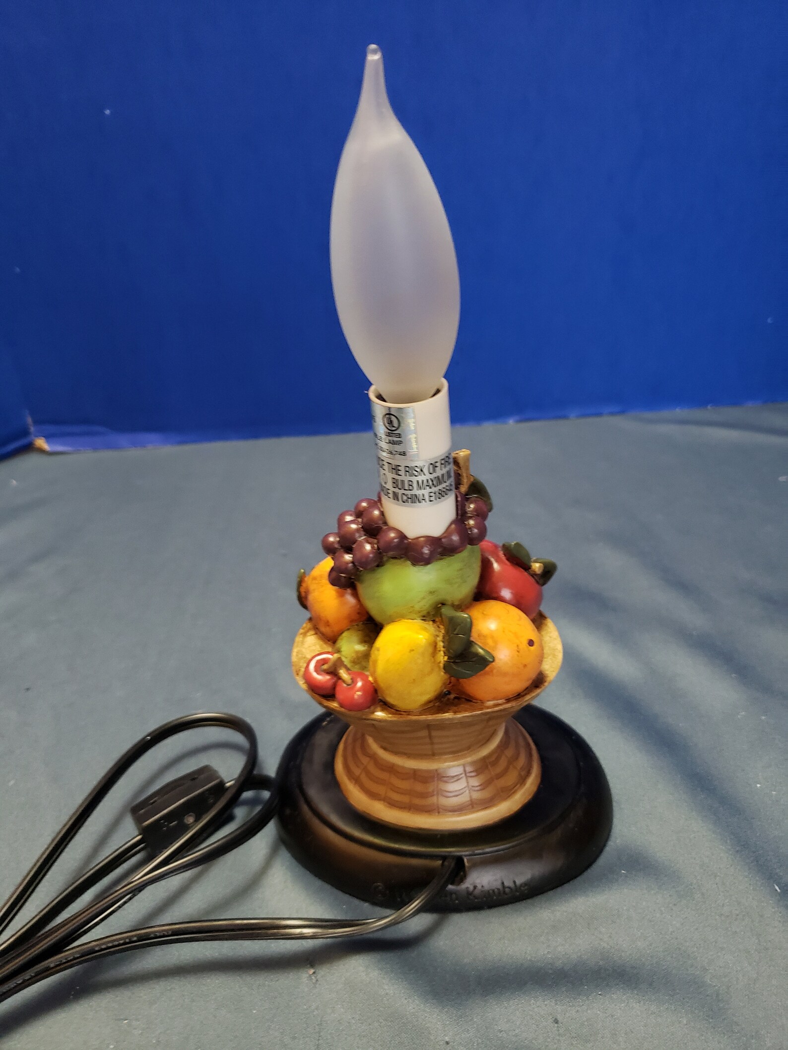 Warren Kimble Ceramic Fruit Bowl Lamp Light 11.5 Etsy