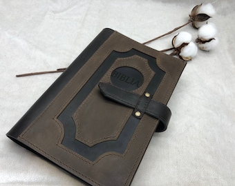 Personalized Leather Bible Cover, Custom Scripture Cover, Leather Bible Cover, Bible Cover with Snap Closure, Cover for Bible, Leather books