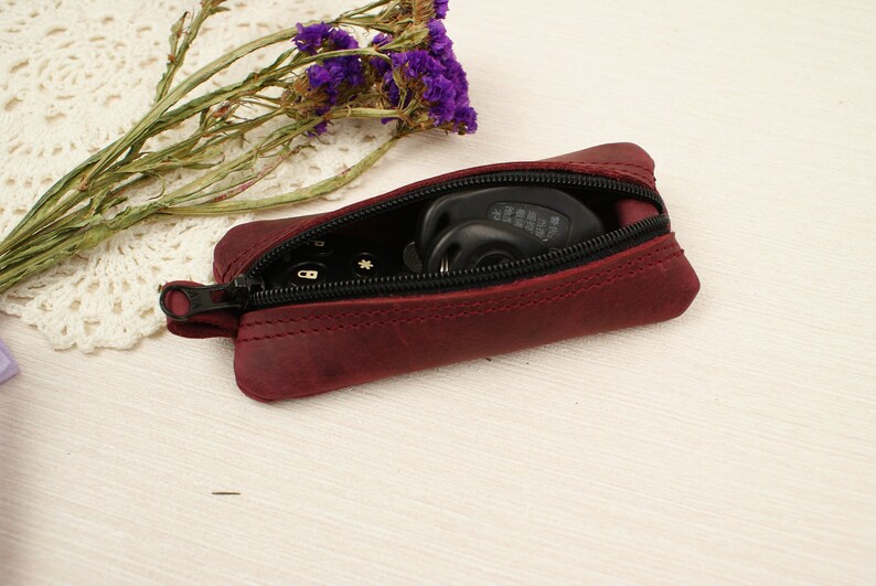 Zipper key case-Genuine leather key holder Key Organizer Handmade Leather Case Gift Idea Case for 10 keys y organize image 5