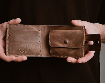 Front Pocket Wallet - Wallet Leather - Bifold Wallet - Card Wallet - Wallet for Men - Wallet for Woman - Crazy horse leather