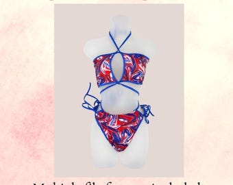 PDF Swimsuit Sewing Pattern – High Waisted Two Piece Bathing Suit – DIY Swimwear for Women – Digital Download – Beginner Friendly Sewing