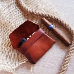 Portasigarette in pelle personalizzato, portasigari retrò vintage, porta tabacco vintage personalizzato, portasigarette per uomo, regalo