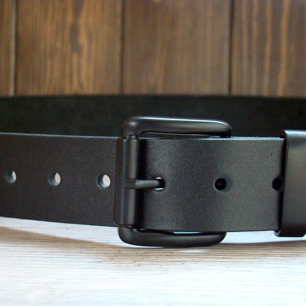 Mens Leather Belt Large Buckle Etsy