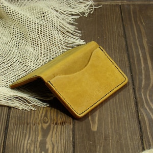 Leder Slim Kartenhalter Handgefertigte Edc Slim Wallet Geldklammer Brieftasche Personalisierte Bifold Kartenetui Minimalistische Edc Custom Leder Herren Geldbörse