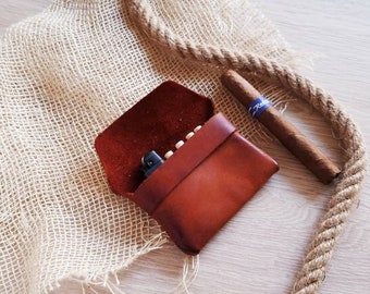 Etui à cigarettes en cuir Sac à cigares rétro boite à tabac à rouler vintage fumeur Cadeau personnalisé Personnalisé