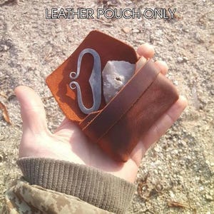 Handcrafted Leather Firestarter Pouch | Custom logo engraving | Personalized bushcraft case