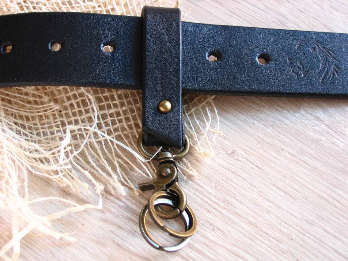 Leather Belt Key Holder EDC Keychain Personalized Key Fob Etsy