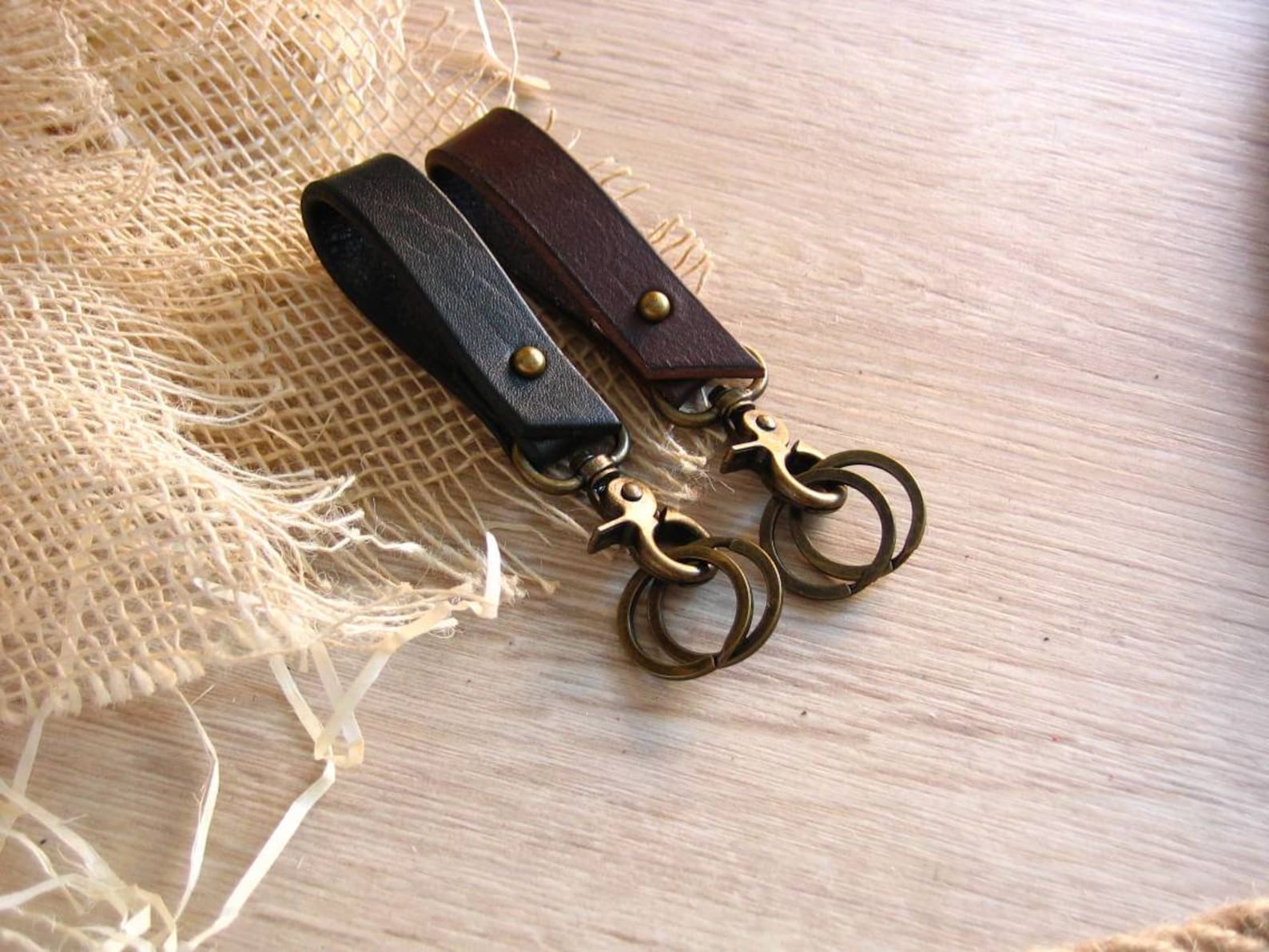Leather Belt Key Holder EDC Keychain Personalized Key Fob Etsy