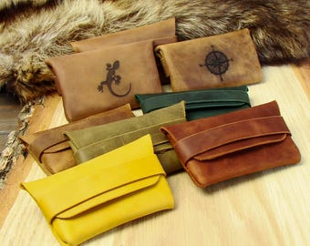 Funda de cuero artesanal para encendedor / Grabado de logotipo personalizado / Estuche personalizado para actividades al aire libre
