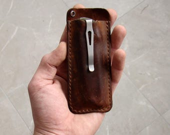 Etui de couteau en cuir. Étui minimaliste pour couteaux de poche