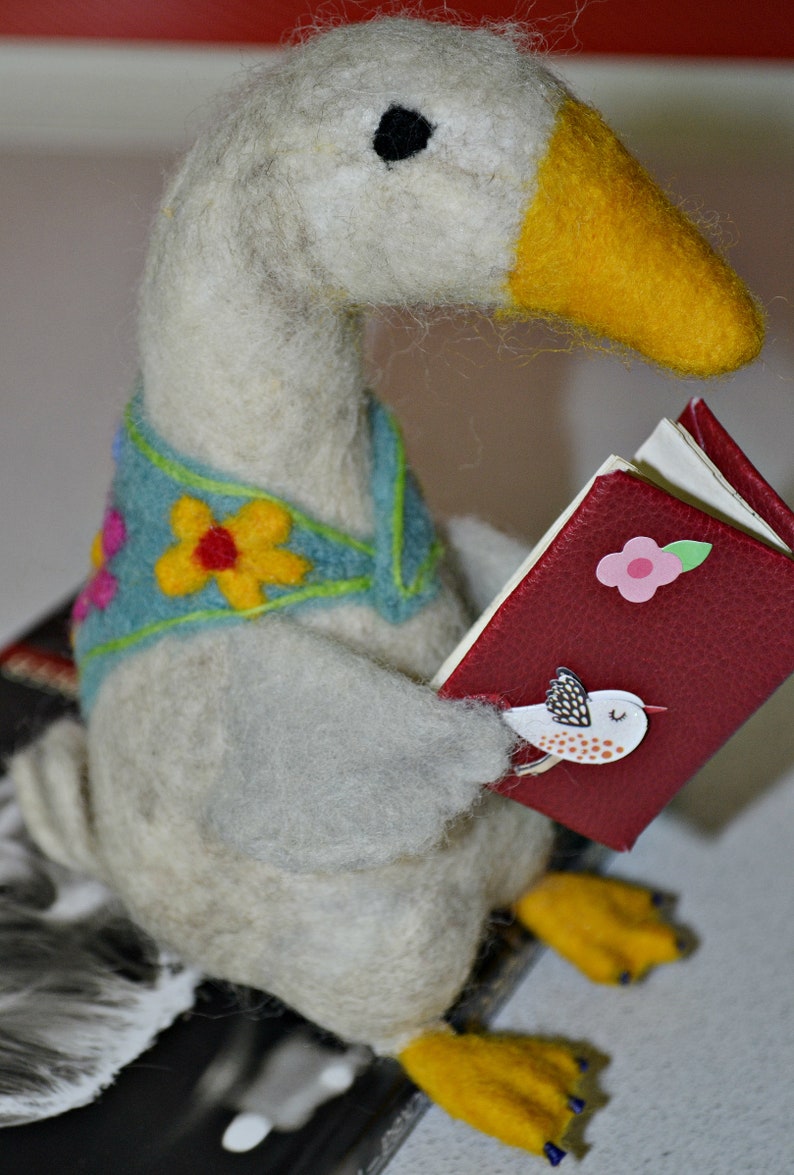 Wool toy felted toy duck goose statuette eco wool figurine a Etsy