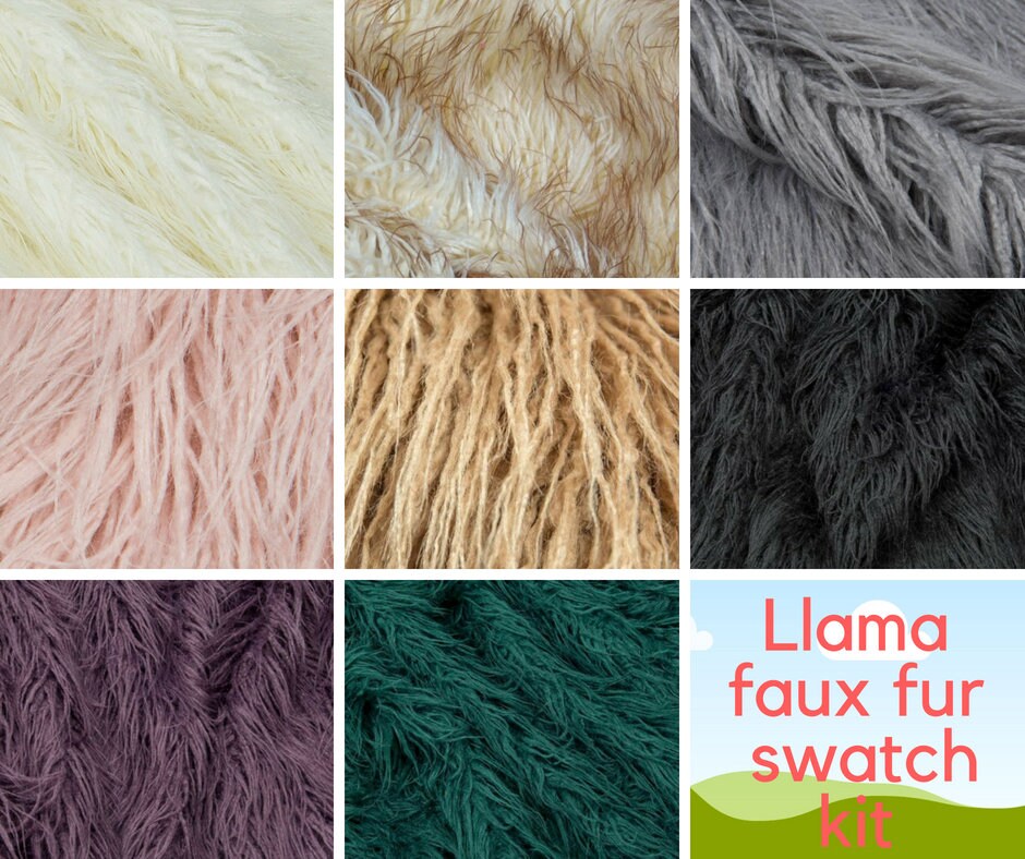 Llama faux fur fabric swatch kit Sample swatches Small fabric Etsy