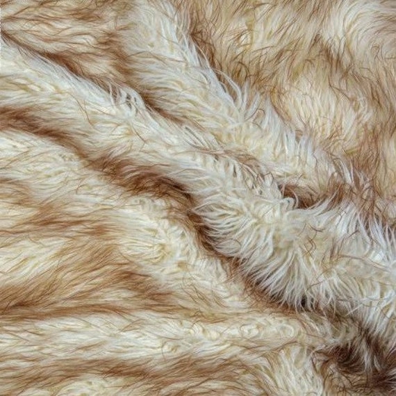 Brown Llama fabric Faux fur fabric Sheepskin fabric with Long | Etsy
