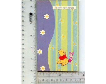 Vintage 2001 Winnie the Pooh telephone/address book, softbound, vinyl cover, 86 pages,days to remember,holiday card list,At-A-Glance by Mead
