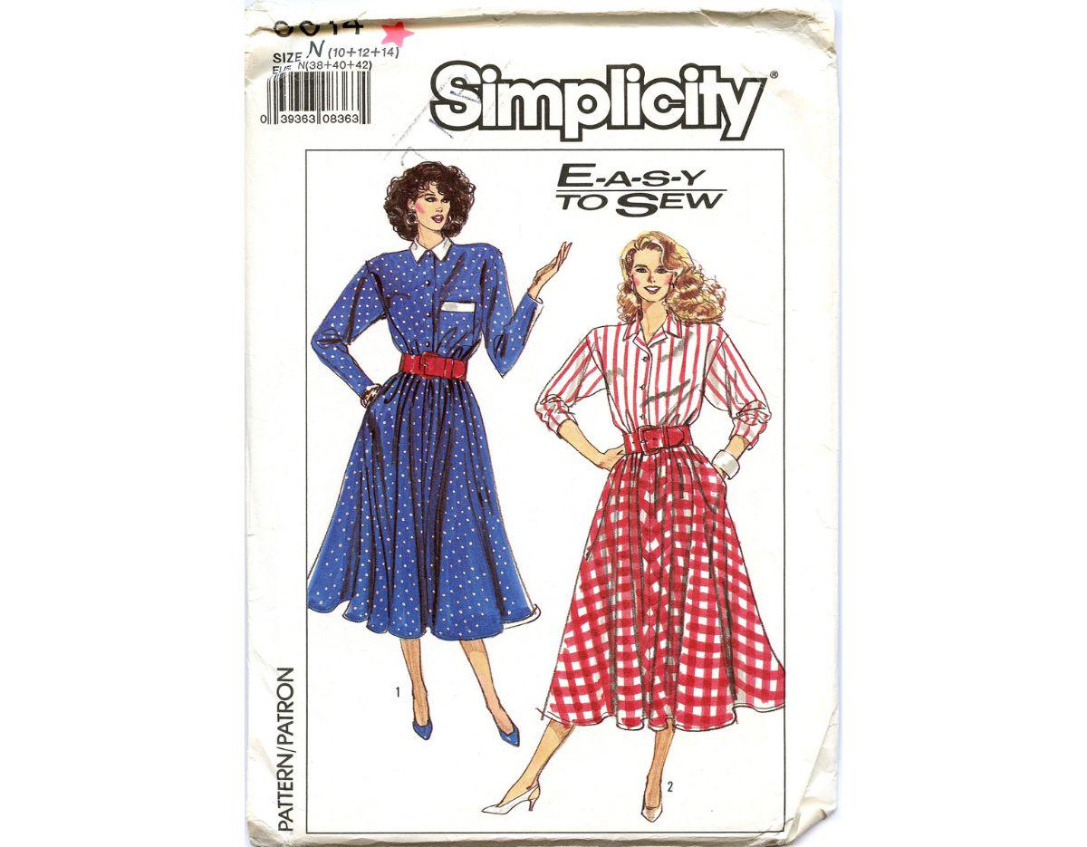 Vintage 1988, Simplicity 9014, misses bust 32 1/2 to 36, uncut sewing pattern, multi-size