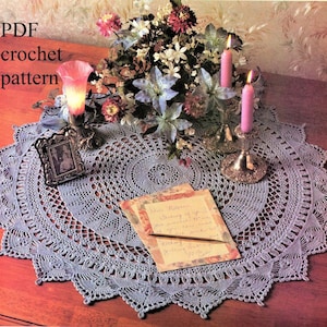 PDF download, 1917 crochet pattern, Between Meals Centerpiece, 30 inch doily