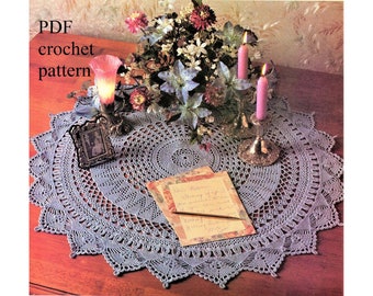 PDF download, 1917 crochet pattern, Between Meals Centerpiece, 30 inch doily
