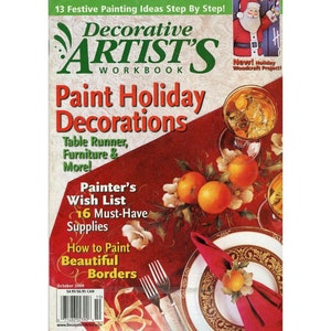 Decorative Artist&#39;s Workbook Oct. 2000, acrylics, oils, artist&#39;s pigments, patterns and instructions, Halloween, fall, Christmas