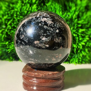 Grand Black Tourmaline 55MM Crystal Healing Natural Stone Sphere.