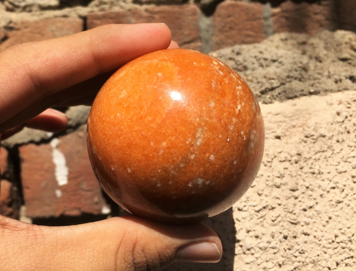 Beautiful 55MM High Quality Orange Jade Stone Metaphysical Etsy