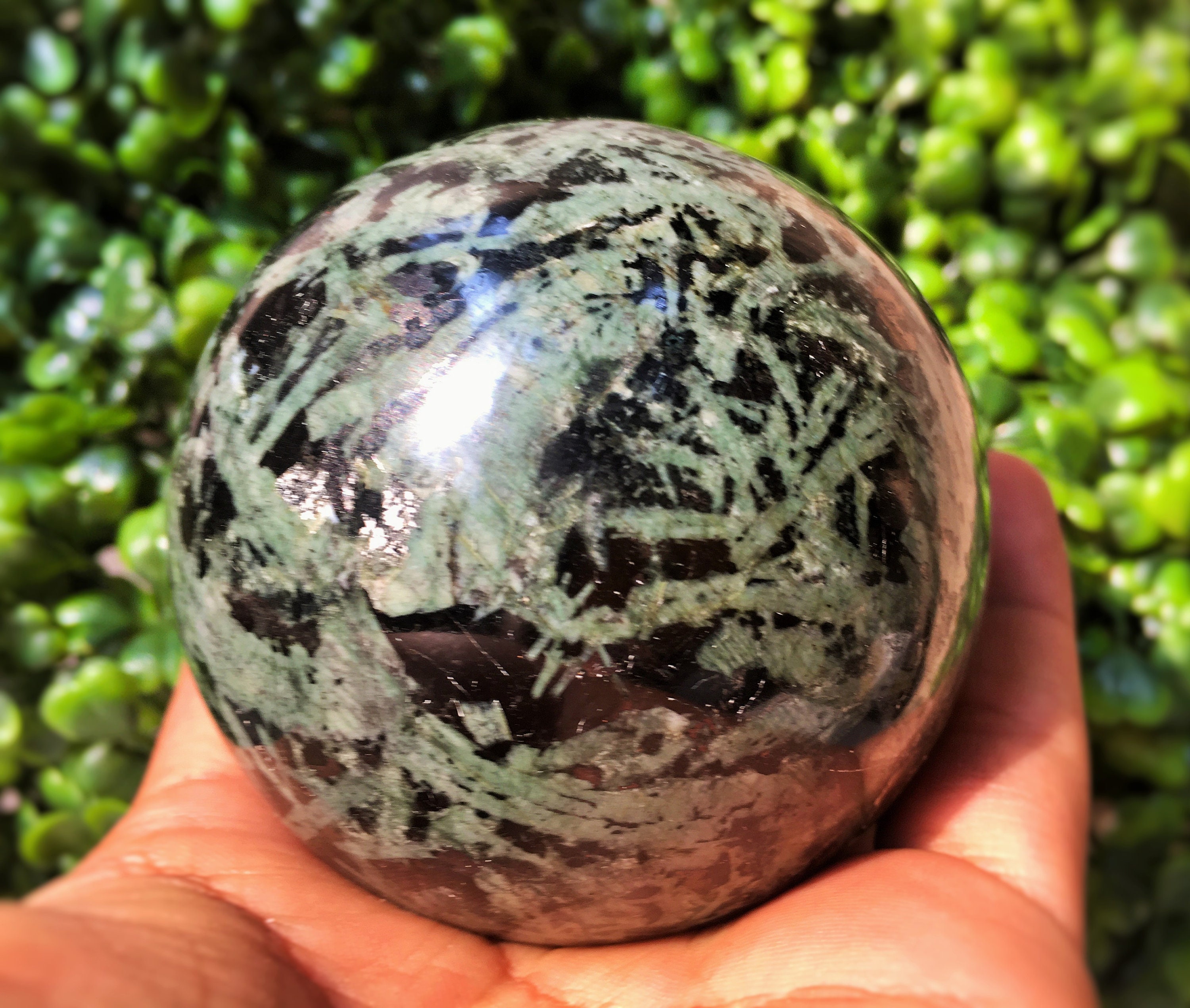 Stunning Green jasper 70MM Metaphysical Natural Stone Sphere. Etsy