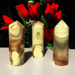 Amazing S-Large |90 MM~  | Serpentine Metaphysical Natural Stone cylinder Tower.