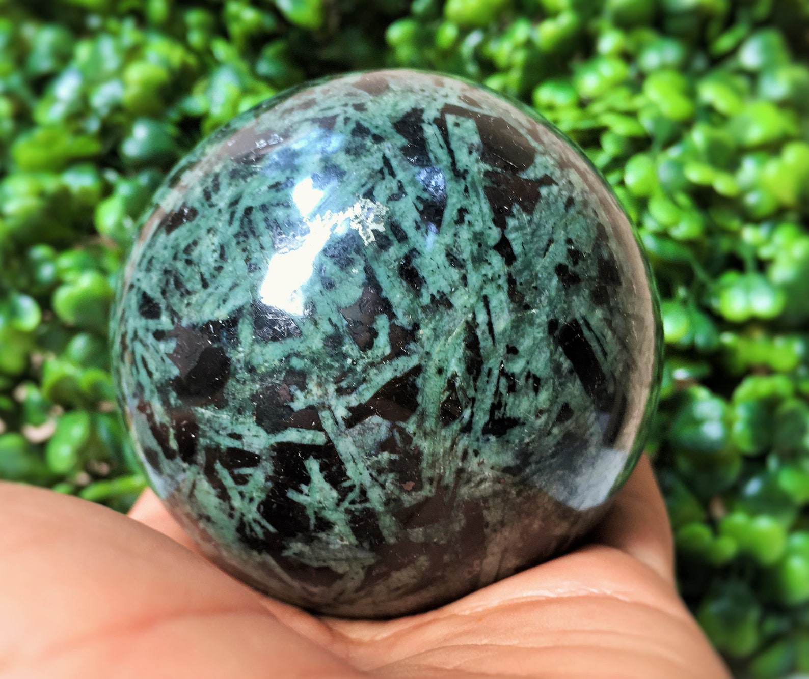 Stunning Green Jasper 70MM Metaphysical Natural Stone Sphere. Etsy