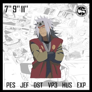Naruto / master Jiraiya embroidery design, digital file, cartoon character embroidery, anime embroidery design, embroidery file