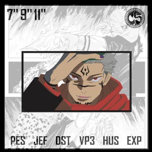 Jujutsu Kaisen / Sukuna, embroidery design, digital file, cartoon character embroidery, anime embroidery design, embroidery file