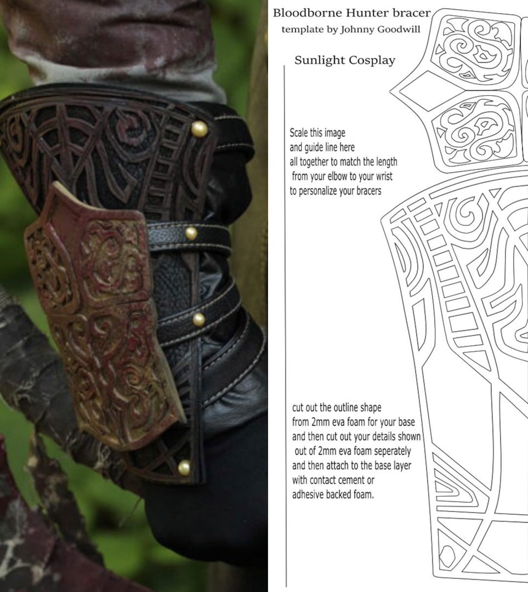 Bloodborne Hunter Bracer Template Etsy